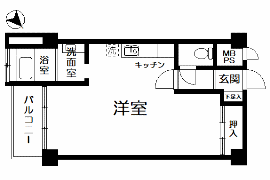 東熱海マリンハイツ　海辺のリゾートマンション　相模湾眺望5階ワンルーム