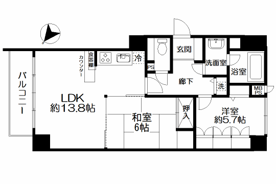 ライオンズマンション湯河原千歳川　温泉大浴場付　眺望良好の高層階2LDK